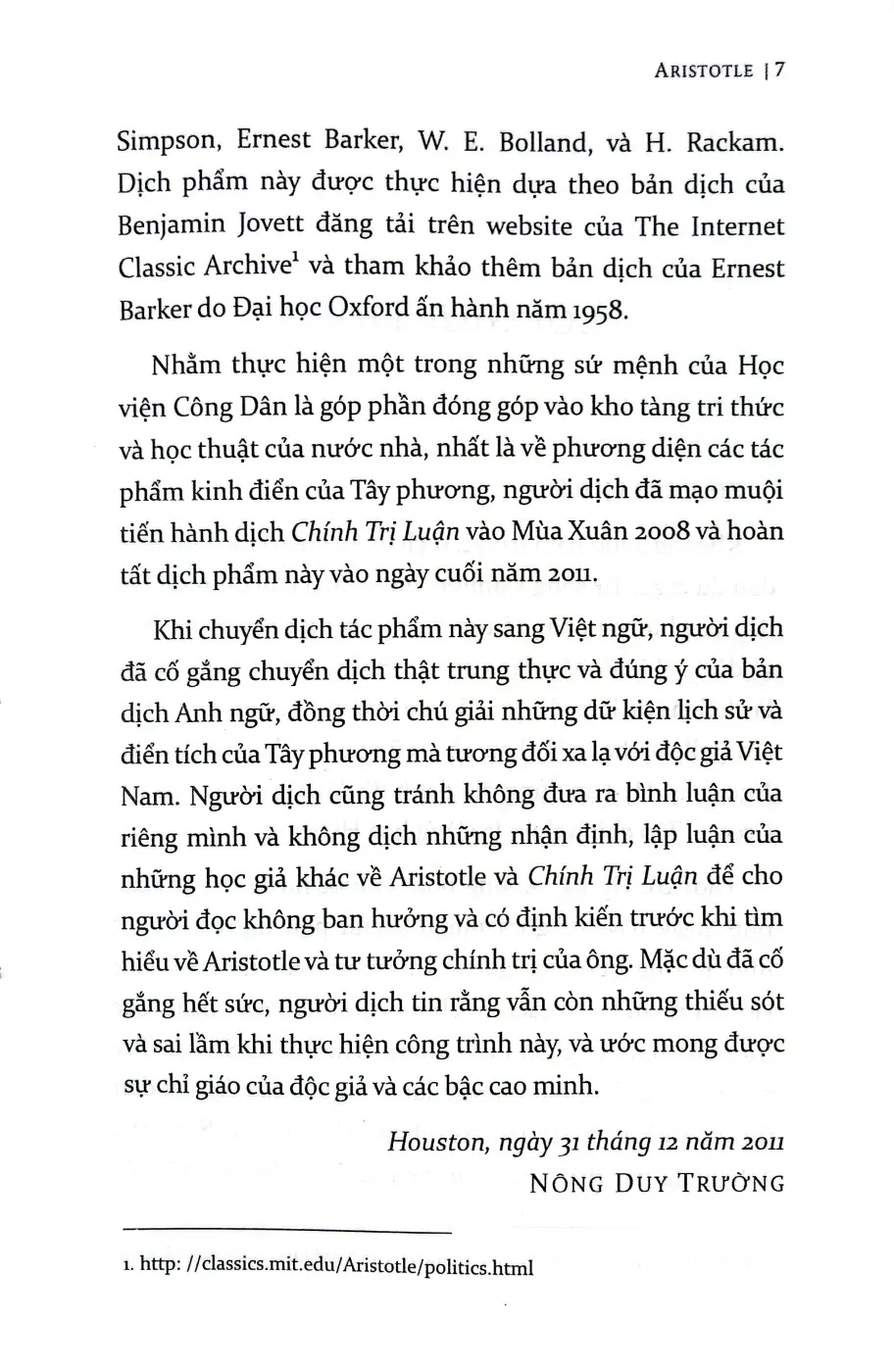 Mục lục chi tiết trang 3 sách Aristotle chính trị luận