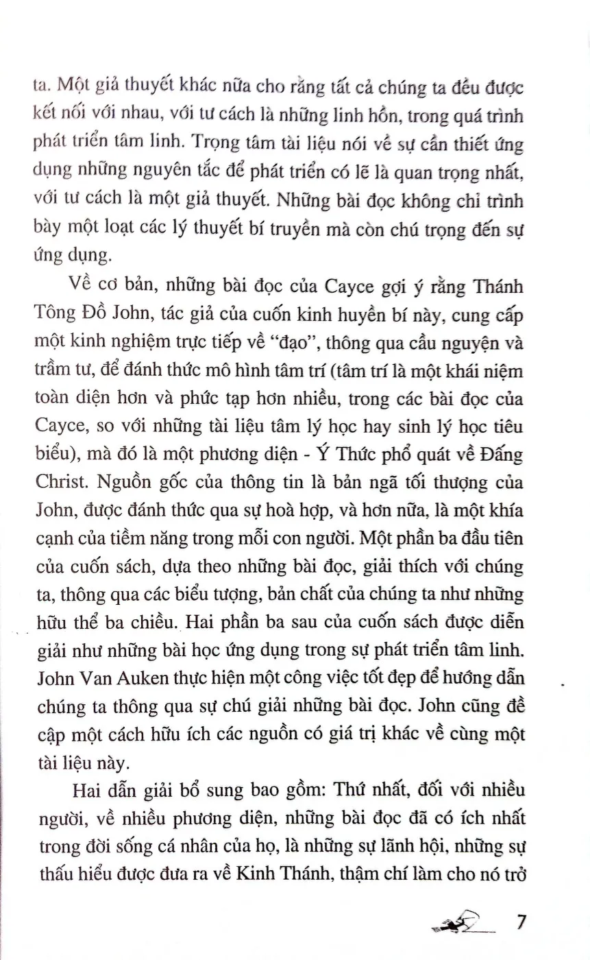Nội dung trang phụ bản giới thiệu sách Edgar Calice giải luận về khải huyền, hướng dẫn nghiên cứu để tâm linh hóa thể xác và tinh thần