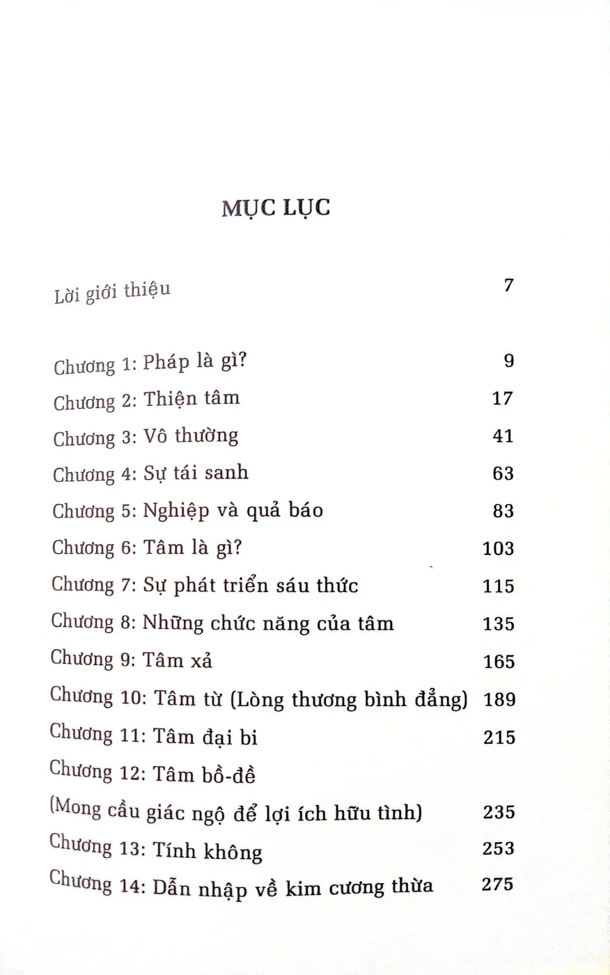 Mục lục chi tiết trang 1 sách Phật giáo truyền thống Đại thừa