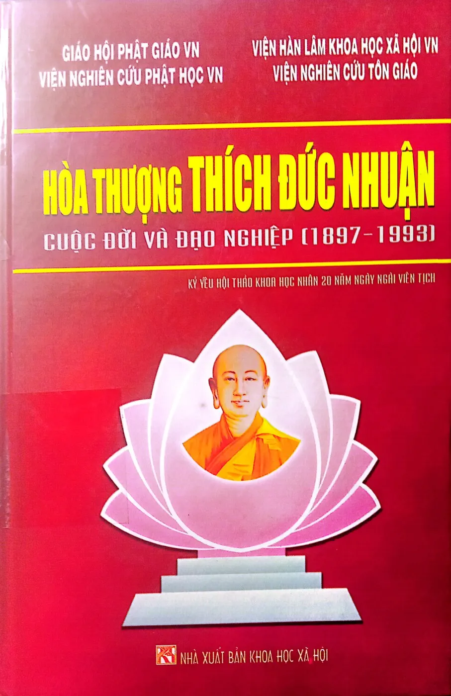 Trang bìa chính thức sách Hòa thượng Thích Đức Nhuận cuộc đời và đạo nghiệp (1897 - 1993)