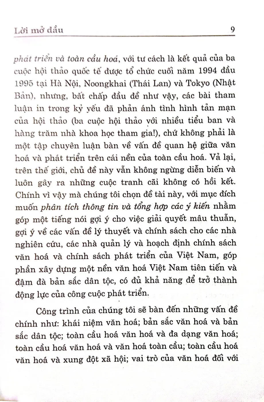 Nội dung mục lục và hình ảnh sách Văn hóa và phát triển trong bối cảnh toàn cầu hóa - Trang 7