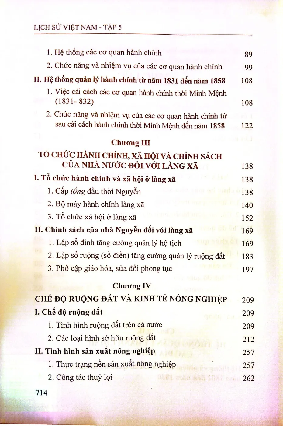 Mục lục chi tiết trang 2 sách Lịch sử Việt Nam tập 5, từ thế kỷ 1802 đến thế kỷ 1858