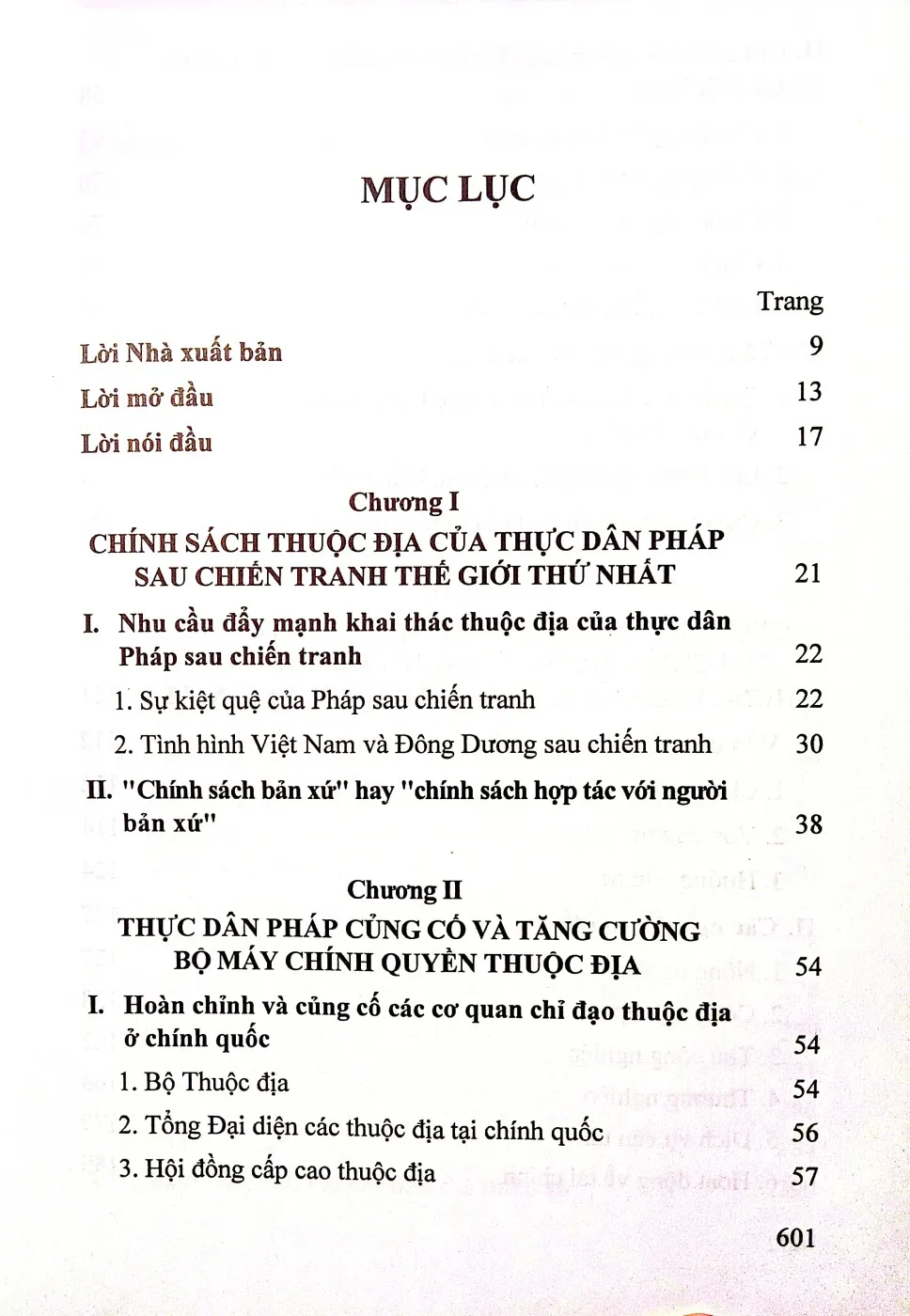 Mục lục chi tiết trang 1 sách Lịch sử Việt Nam tập 8, từ thế kỷ 1919 đến thế kỷ 1930