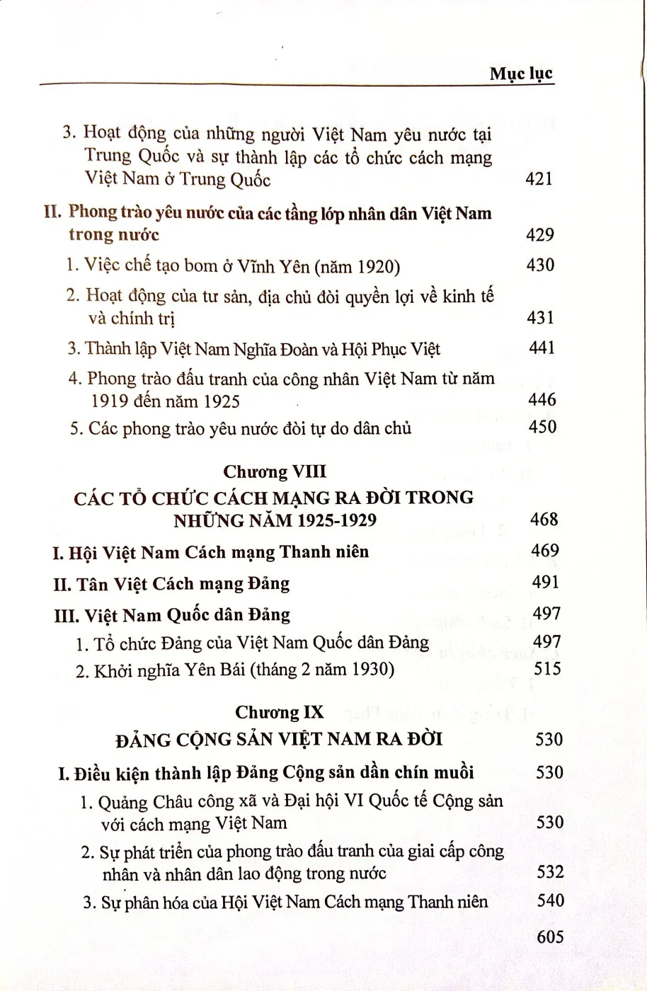 Nội dung mục lục và hình ảnh sách Lịch sử Việt Nam tập 8, từ thế kỷ 1919 đến thế kỷ 1930 - Trang 5