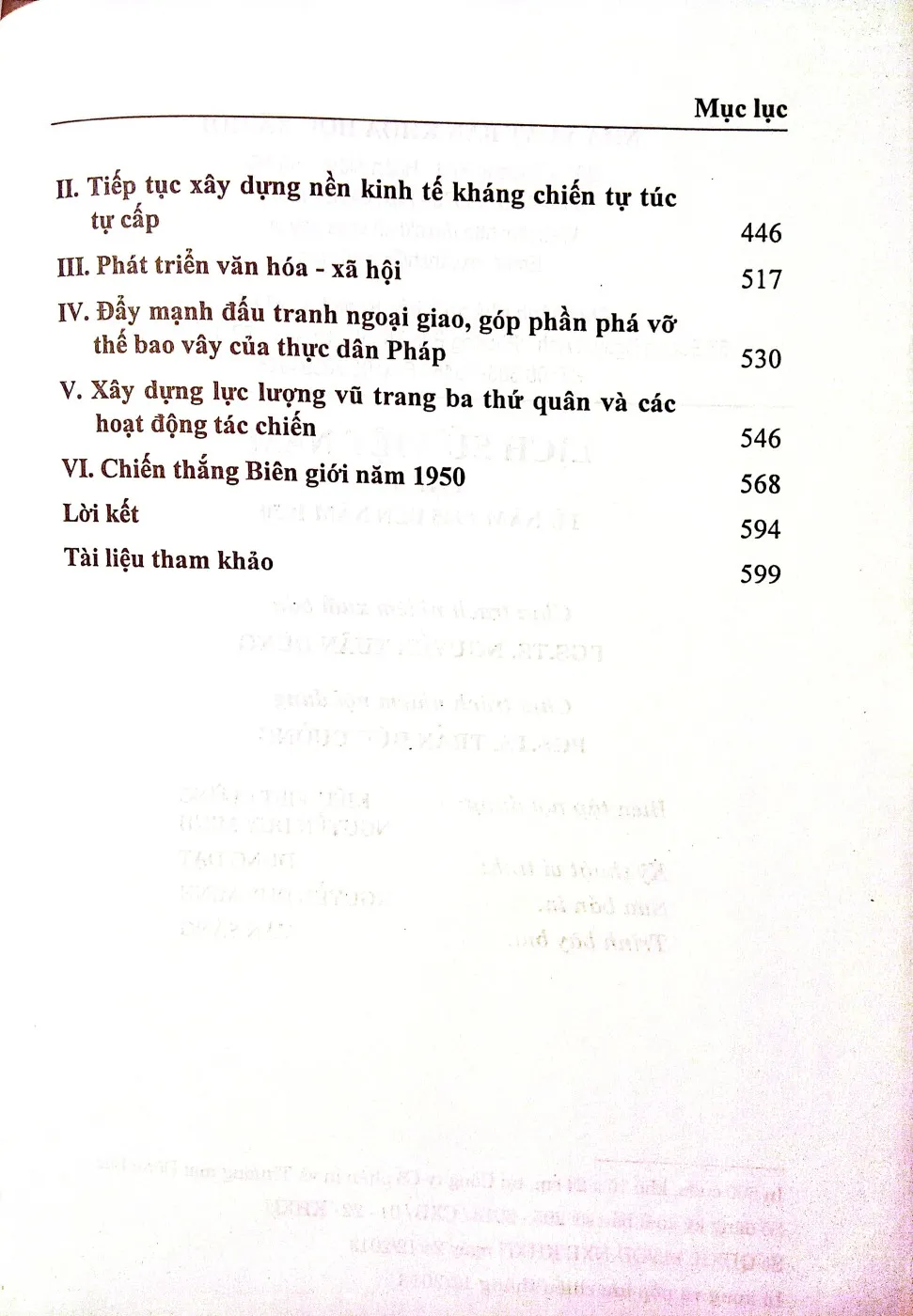 Mục lục chi tiết trang 3 sách Lịch sử Việt Nam tập 10, từ thế kỷ 1945 đến thế kỷ 1950