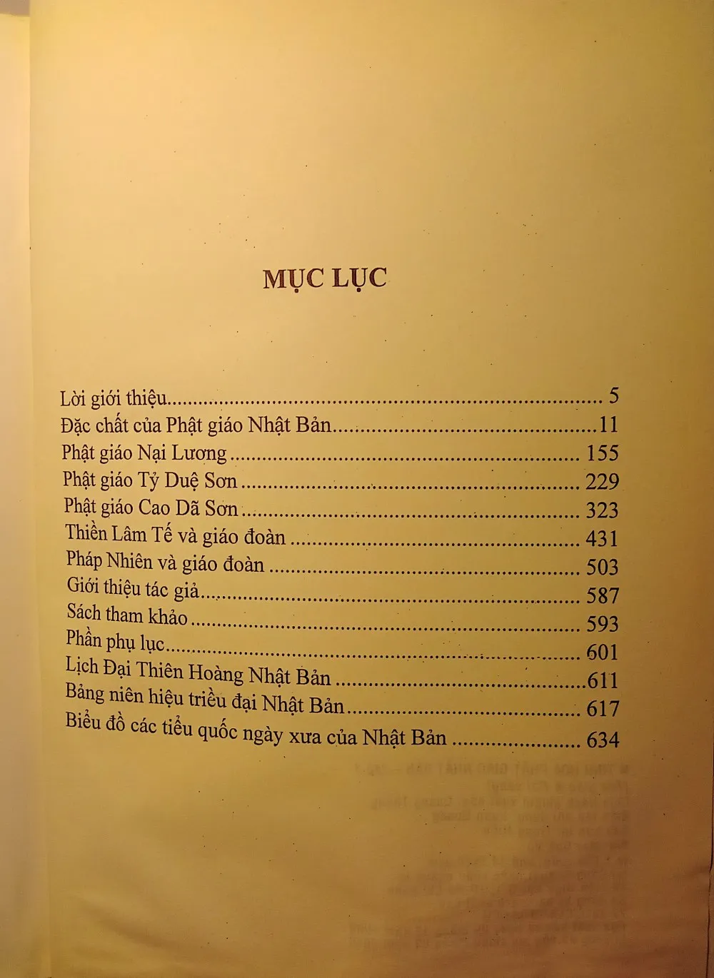 Mục lục chi tiết trang 1 sách Tinh hoa phật giáo Nhật Bản