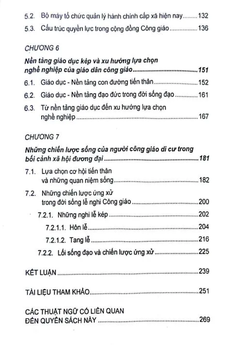 Mục lục chi tiết trang 3 sách Cấu hình xã hội cộng đồng Công giáo Bắc di cư tại Nam Bộ từ kích thước cộng đồng đến kích thước cá nhân