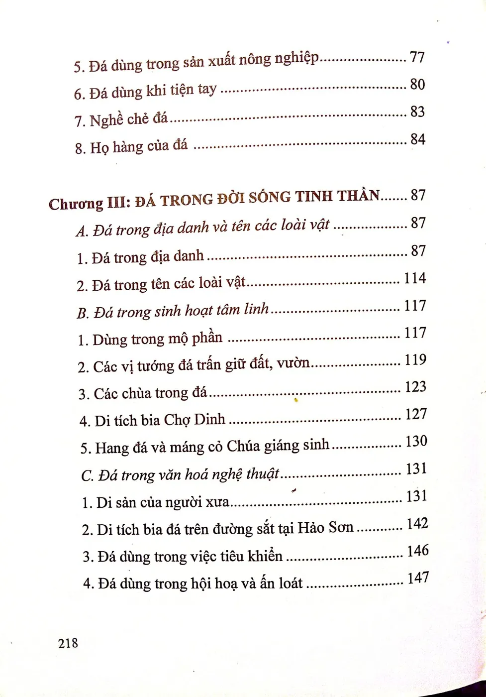 Mục lục chi tiết trang 2 sách Đá trong đời sống văn hóa dân gian ở Phú Yên
