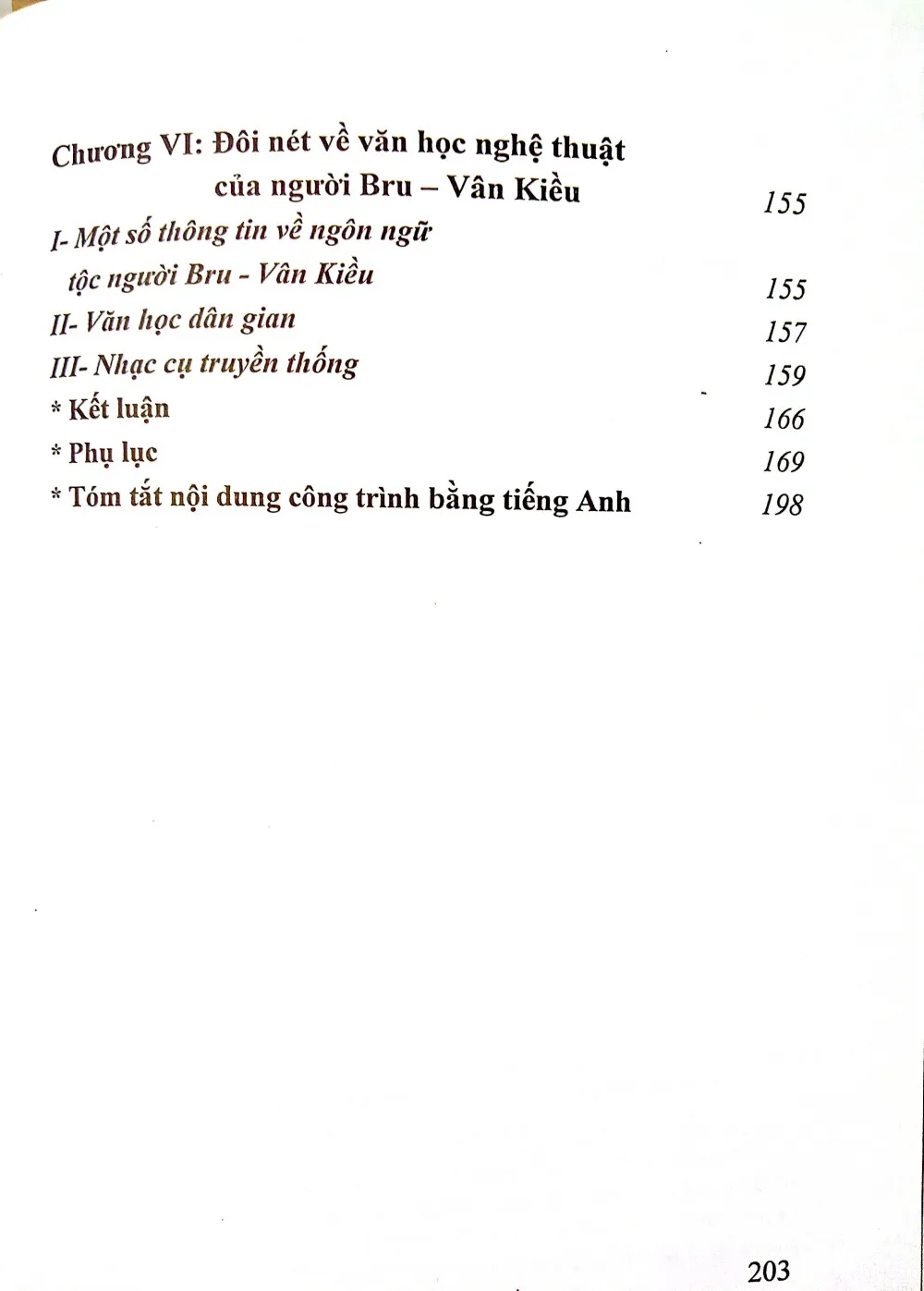 Nội dung trang phụ bản giới thiệu sách Văn hóa dân gian người Bru - Vân kiều ở Quảng Trị