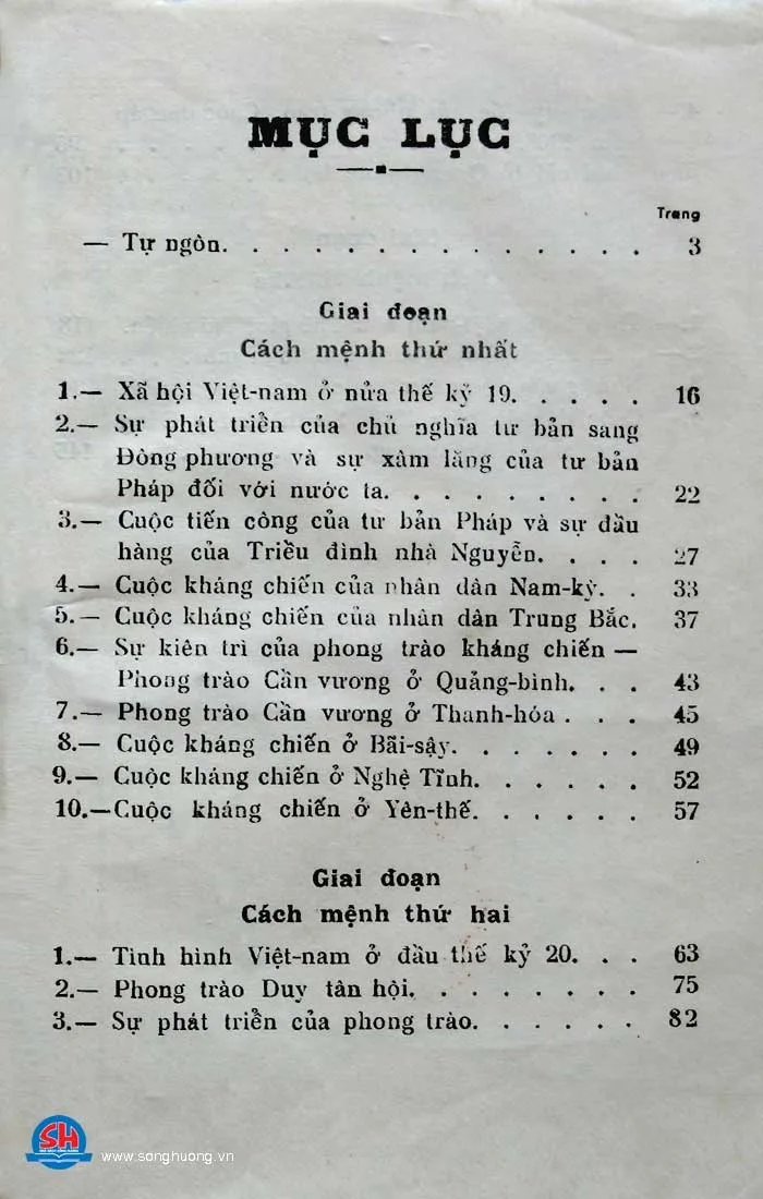 Trang bìa chính thức sách Lịch sử cách mệnh Việt Nam