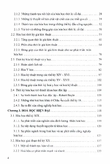 Mục lục chi tiết trang 1 sách Lịch sử Hóa học