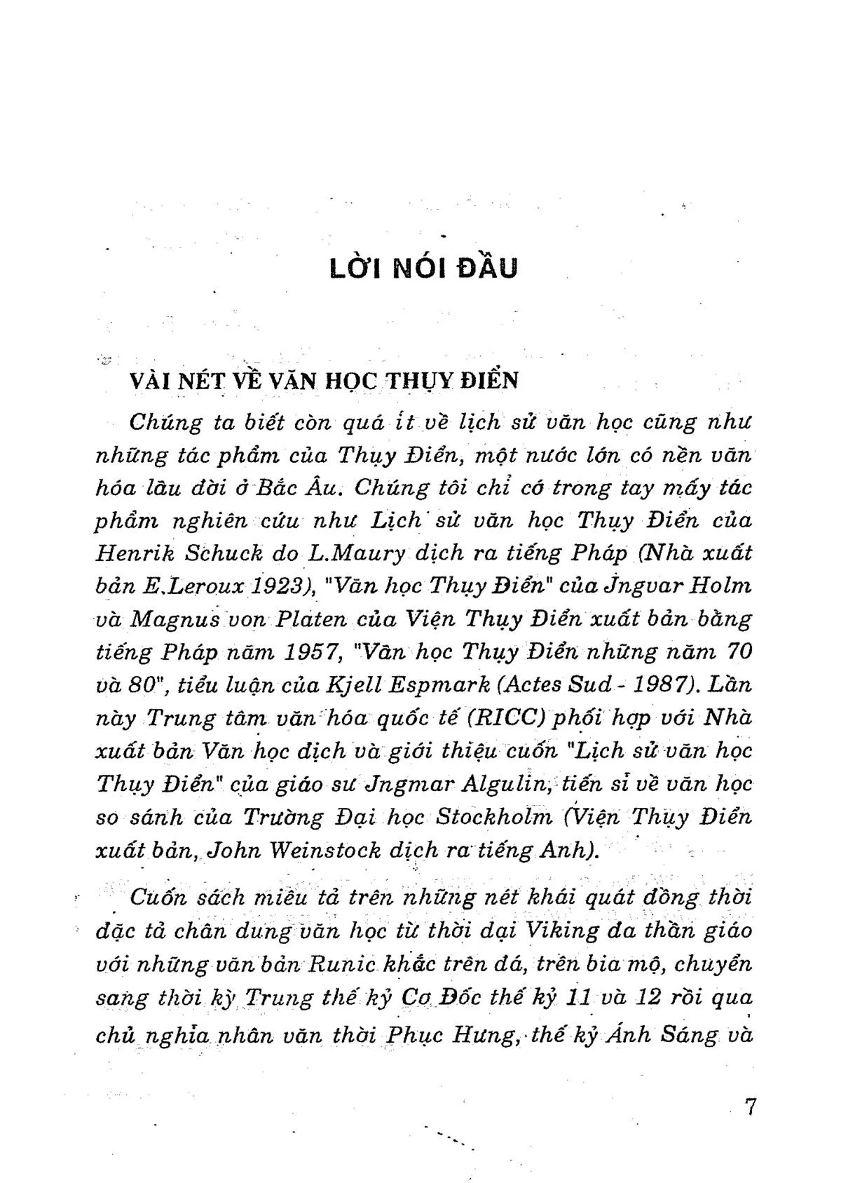 Mục lục chi tiết trang 3 sách Lịch sử Văn học Thụy Điển