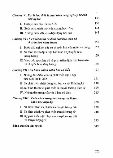 Mục lục chi tiết trang 1 sách Lịch sử vật lý học