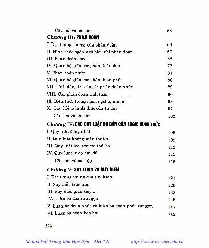 Mục lục chi tiết trang 1 sách Logic học đại cương