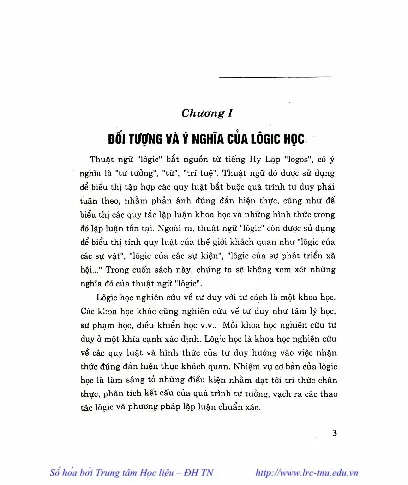 Mục lục chi tiết trang 3 sách Logic học đại cương