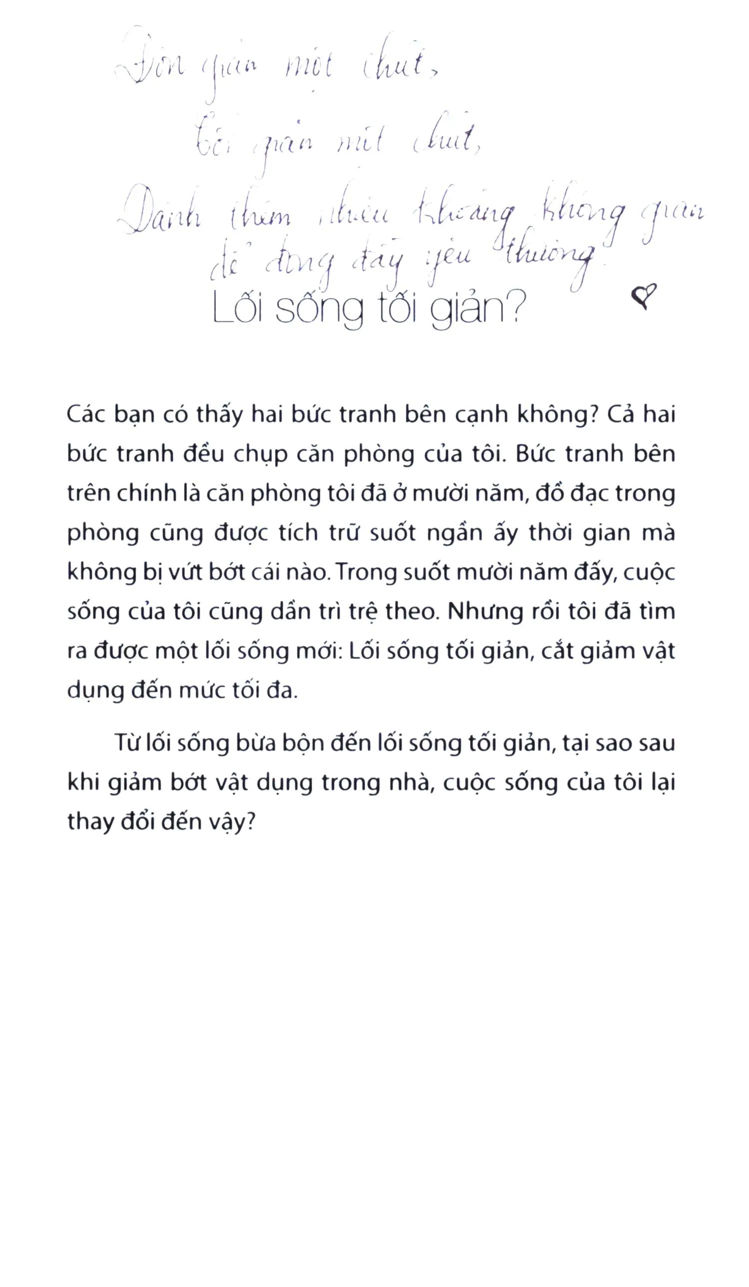 Mục lục chi tiết trang 1 sách Lối sống tối giản của người Nhật