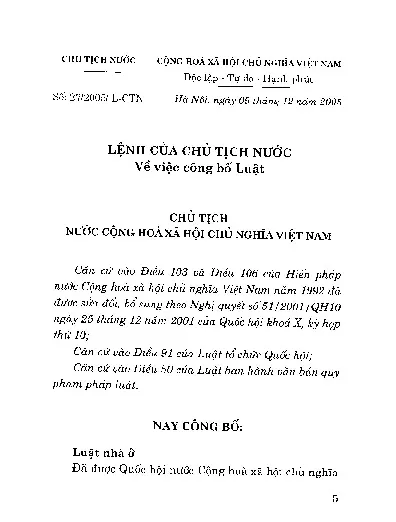 Mục lục chi tiết trang 1 sách Luật nhà ở
