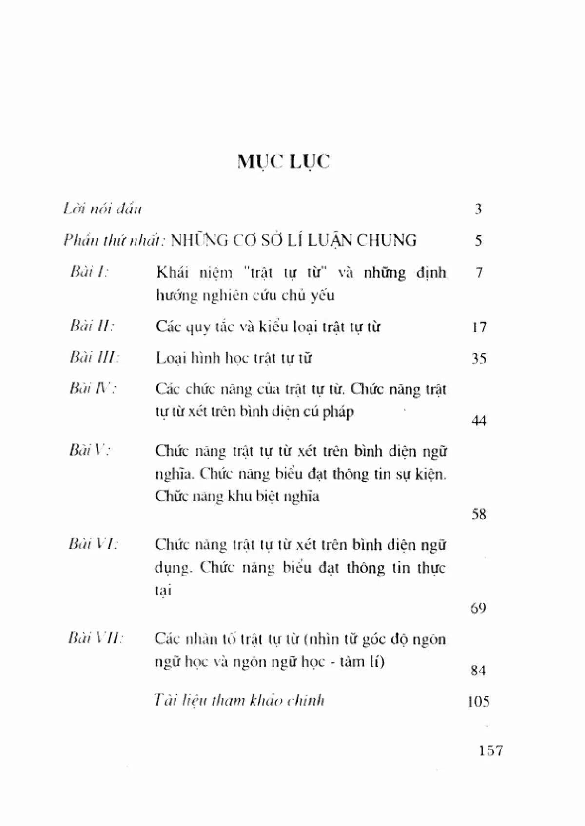 Trang bìa chính thức sách Lý thuyết trật tự từ trong cú pháp