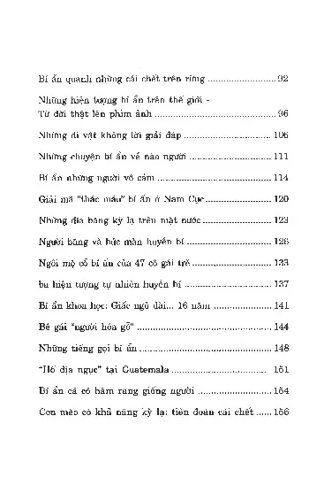 Mục lục chi tiết trang 1 sách Mãi Mãi Là Bí Ẩn - Tập 4