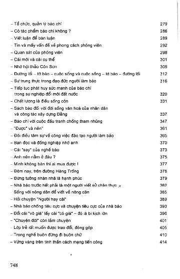 Mục lục chi tiết trang 1 sách Mắt sáng lòng trong bút sắc (tâm sự nghề báo)