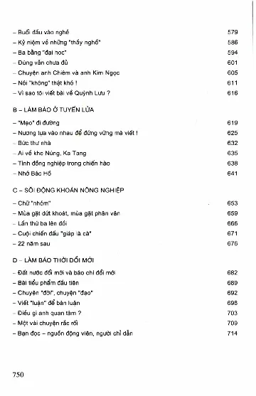 Mục lục chi tiết trang 3 sách Mắt sáng lòng trong bút sắc (tâm sự nghề báo)