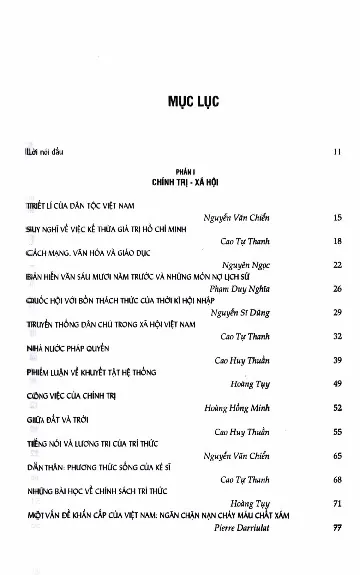 Trang bìa chính thức sách Một góc nhìn của trí thức