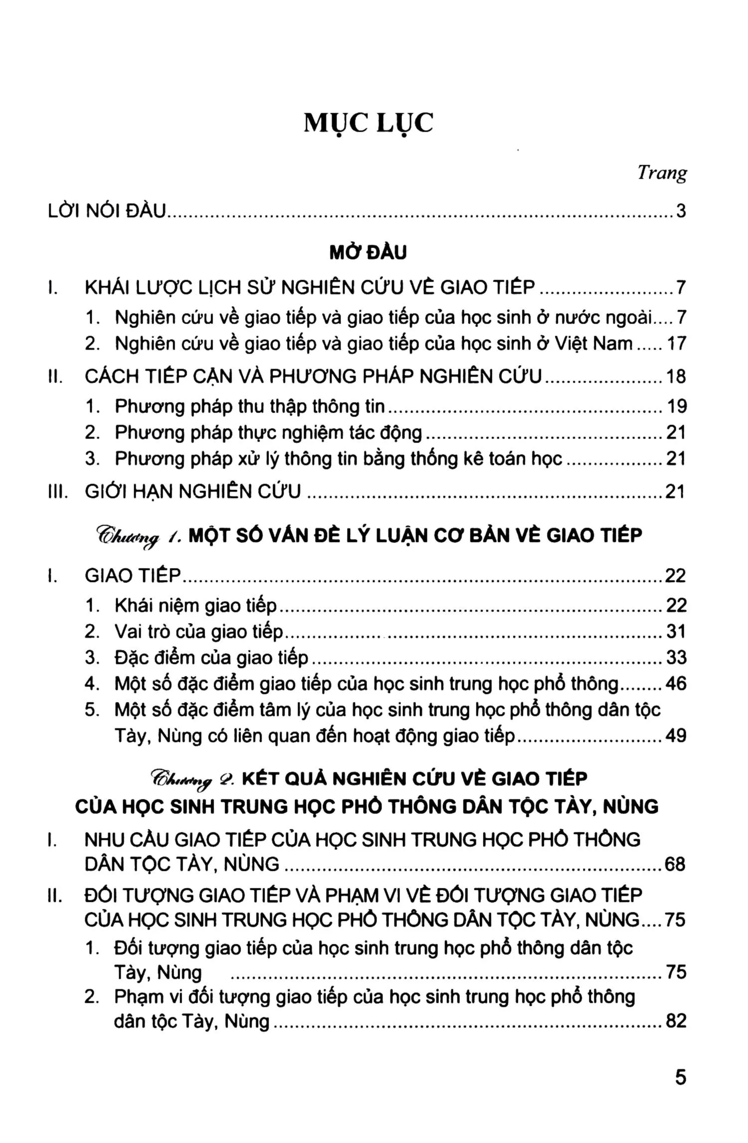 Trang bìa chính thức sách Một số đặc điểm giao tiếp của học sinh dân tộc Tày, Nùng