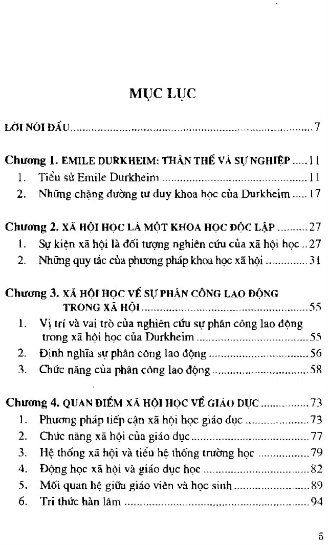 Trang bìa chính thức sách Một số quan điểm xã hội học của Durkheim