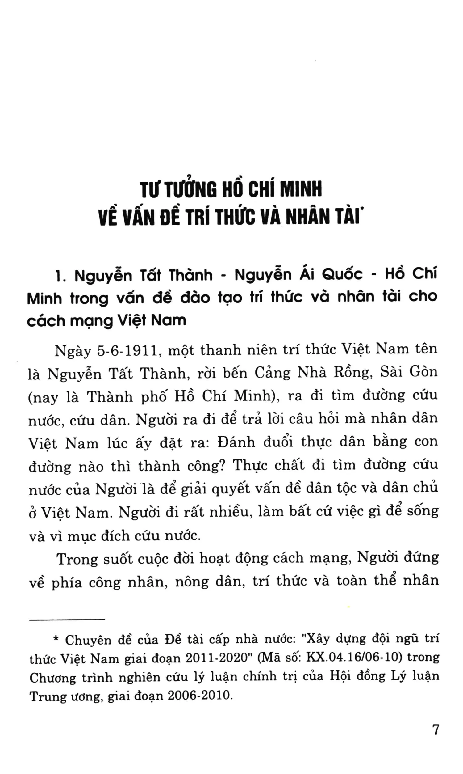 Mục lục chi tiết trang 3 sách Một số vấn đề về trí thức và nhân tài