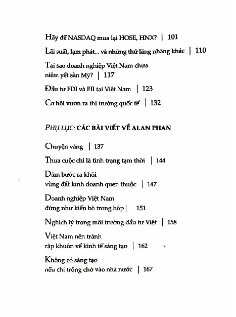 Mục lục chi tiết trang 1 sách Một tư duy khác về kinh tế xã hội Việt Nam