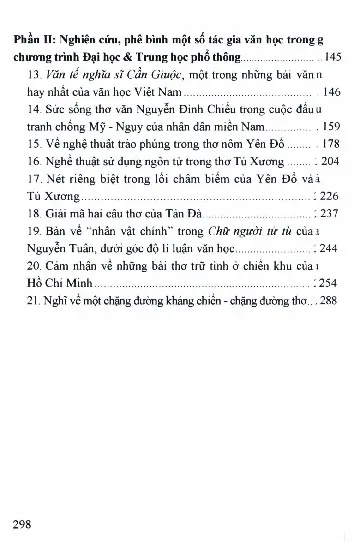 Mục lục chi tiết trang 1 sách Nghiên cứu phê bình một số tác giả văn học ở Thái Nguyên và trong nhà trường