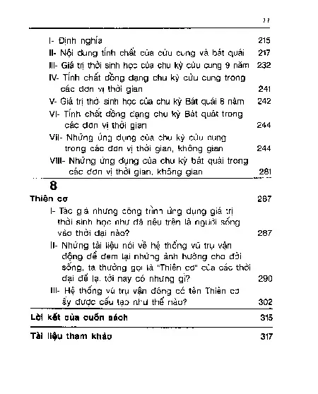 Mục lục chi tiết trang 2 sách Nguyên lý thời sinh học cổ phương đông