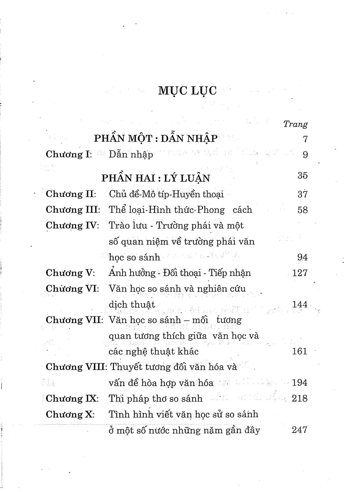 Trang bìa chính thức sách Những bình diện chủ yếu của văn học so sánh