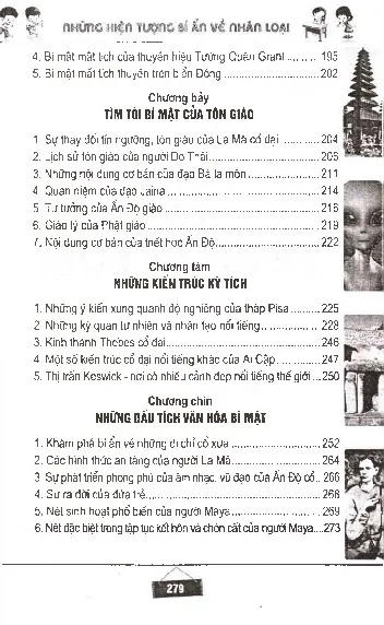 Mục lục chi tiết trang 2 sách Những hiện tượng bí ẩn về nhân loại
