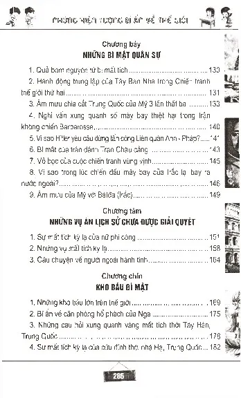 Mục lục chi tiết trang 2 sách Những hiện tượng bí ẩn về thế giới