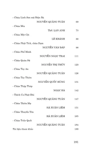 Mục lục chi tiết trang 1 sách Những ngôi chùa nổi tiếng Việt Nam (Quyển 1)