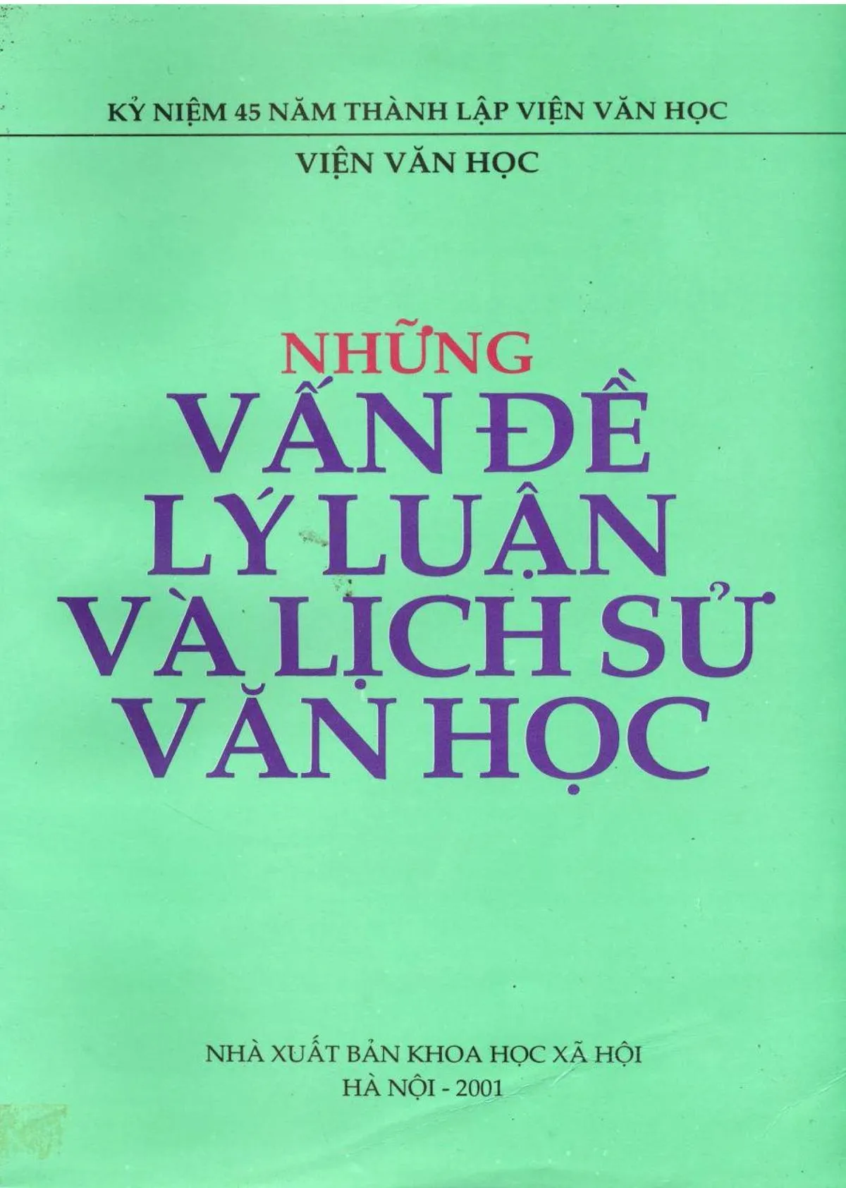 Ảnh bìa của Sách Những vấn đề lý luận và lịch sử văn học