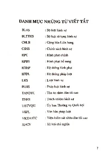 Mục lục chi tiết trang 3 sách Những vấn đề lý luận và thực tiễn về hình phạt bổ sung trong luật hình sự Việt Nam