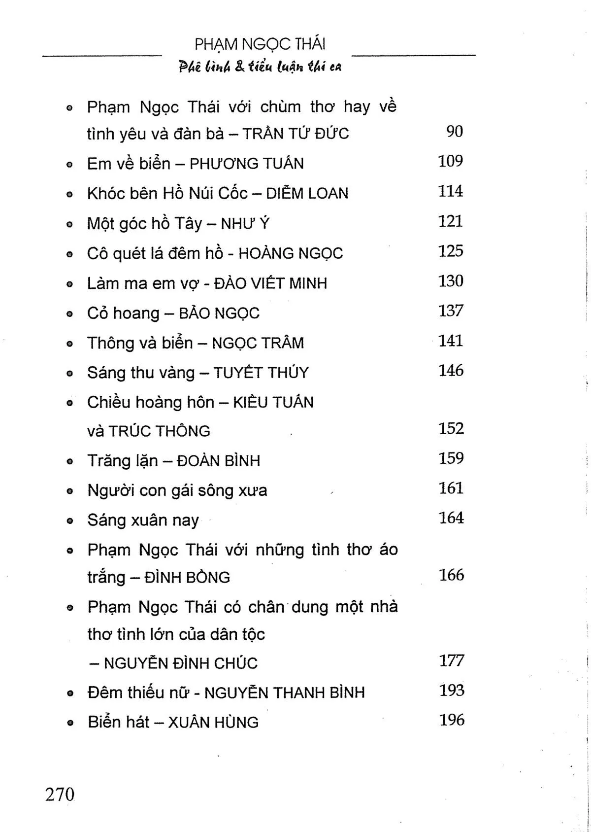 Mục lục chi tiết trang 1 sách Phê bình và thi ca