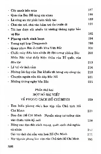 Mục lục chi tiết trang 3 sách Phong cách Hồ Chí Minh