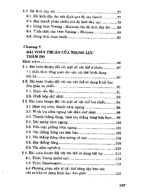 Mục lục chi tiết trang 2 sách Phương pháp trọng lực trong địa vật lý