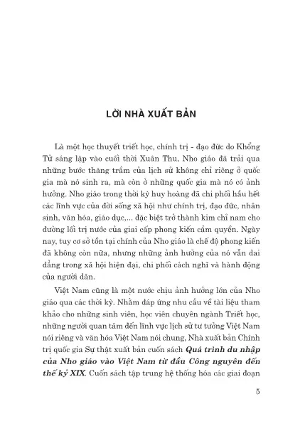 Mục lục chi tiết trang 3 sách Quá trình du nhập của Nho giáo vào Việt Nam