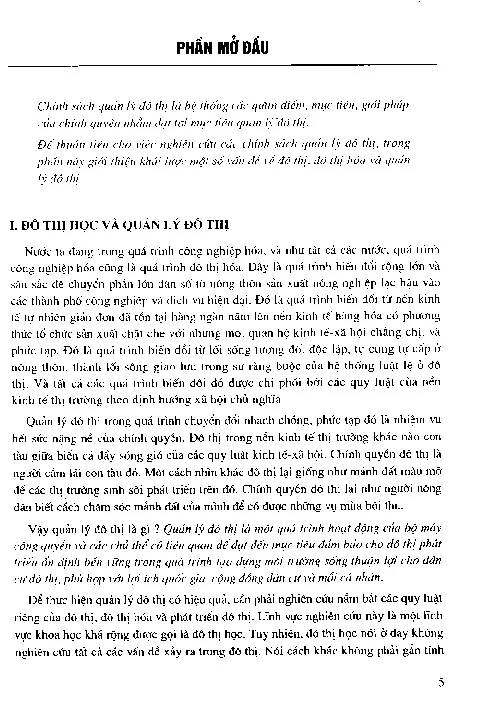 Mục lục chi tiết trang 3 sách Quản lý Đô thị thời kỳ chuyển đổi