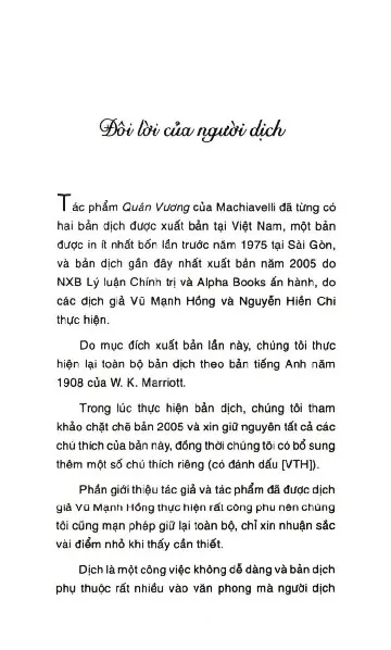 Mục lục chi tiết trang 2 sách Quân Vương - Thuật cai trị