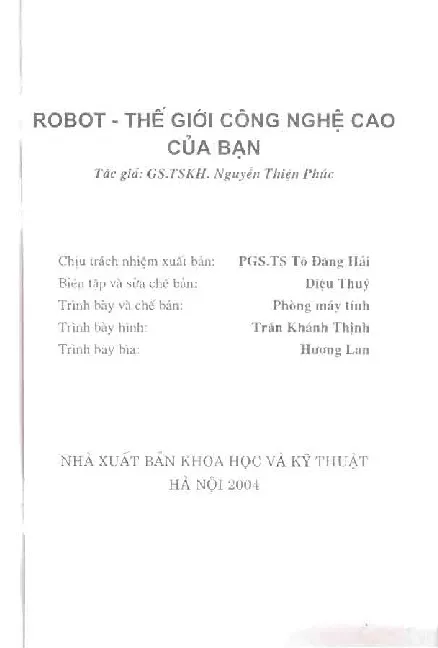 Mục lục chi tiết trang 1 sách Robot thế giới công nghệ cao của bạn