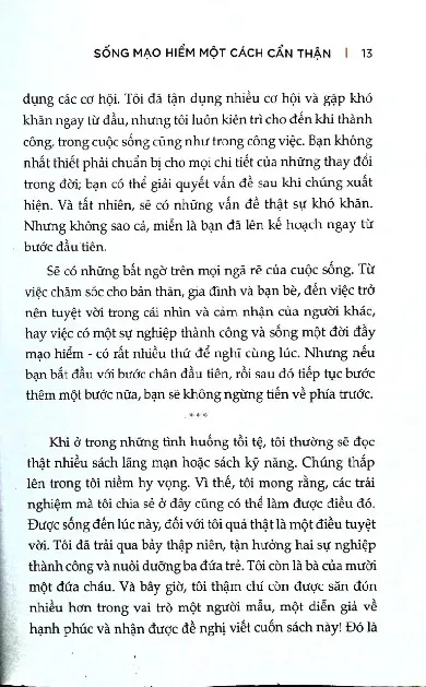Mục lục chi tiết trang 2 sách Sống mạo hiểm một cách cẩn thận