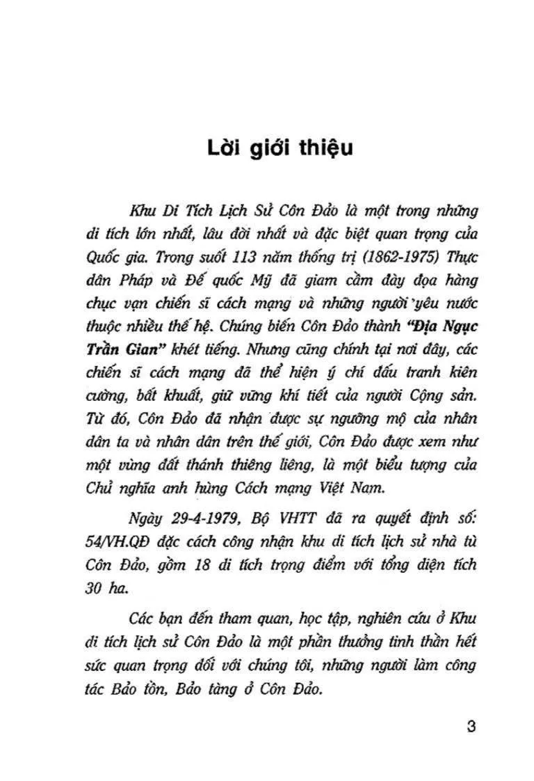 Trang bìa chính thức sách Sơ lược về khu di tích lịch sử Côn Đảo