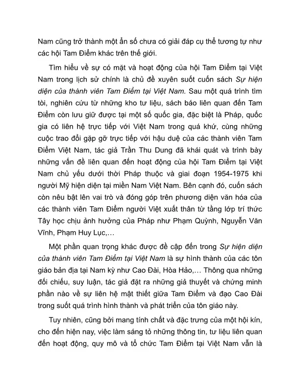 Mục lục chi tiết trang 1 sách Sự hiện diện của thành viên Tam Điểm tại Việt Nam