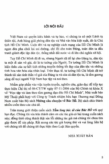 Trang bìa chính thức sách Tấm lòng bác ái của bác Hồ