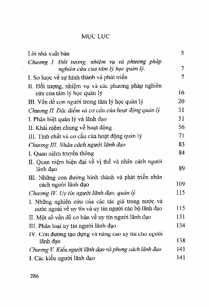 Trang bìa chính thức sách Tâm lý học quản lý